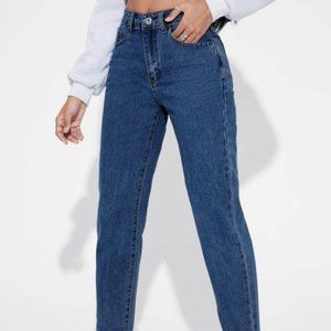 High Waist Tapered Jeans